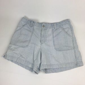 Vintage High Rise Striped Denim Shorts Size 14